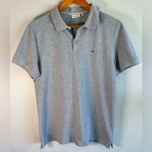 J Lindeberg Regular Fit Performance Men's Golf Polo Shirt Size M Gray Cotton